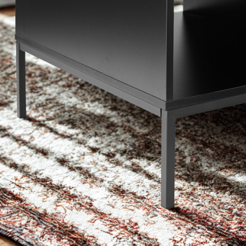 Mesa de Centro MDF y Melamina Lacada en Negro