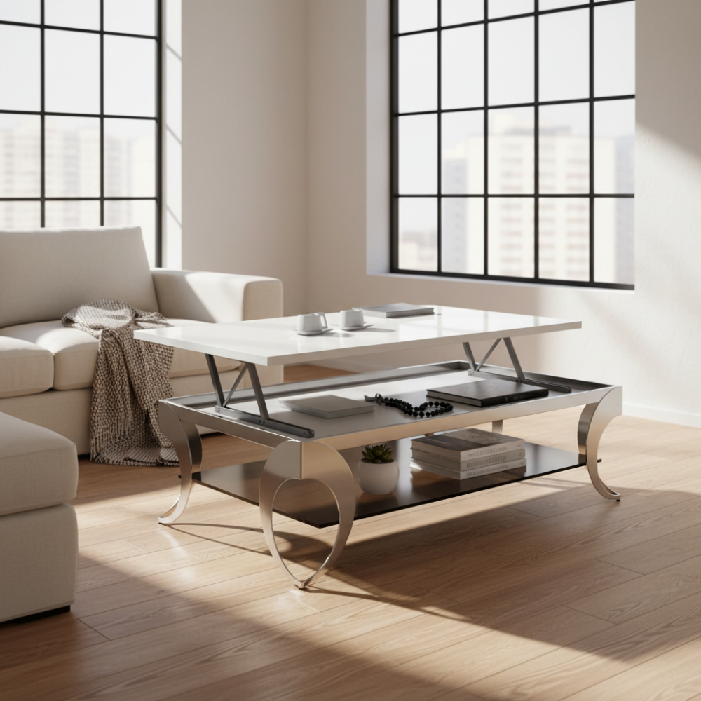 Mesa de centro Lacada y Acero modelo Olimpo