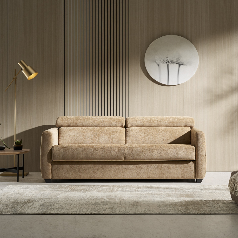 Sofá cama con sistema Italiano modelo MILFORD tapizado Aquaclean