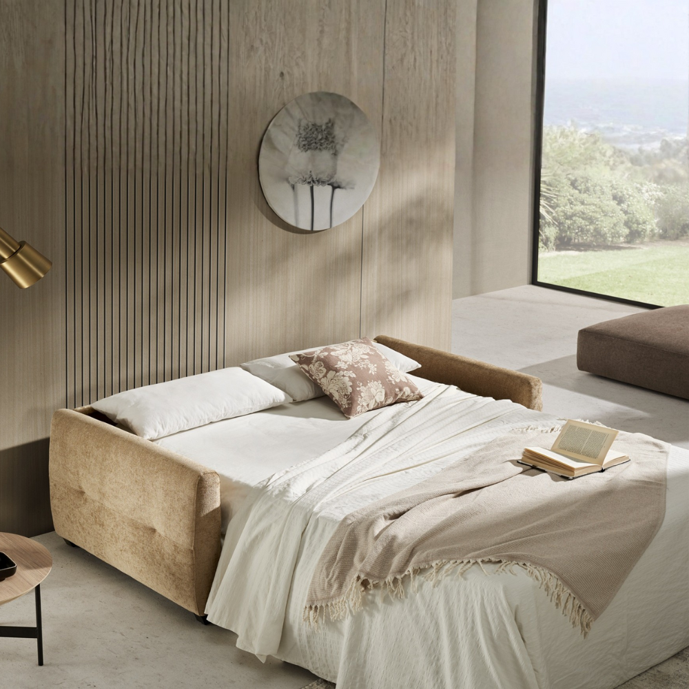 Sofá cama con sistema Italiano modelo MILFORD tapizado Aquaclean