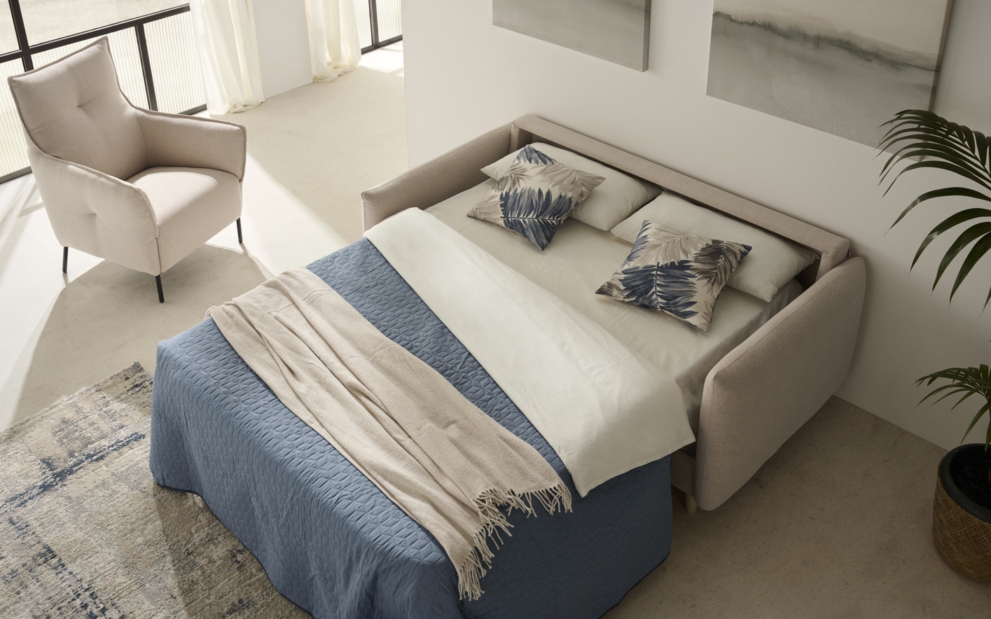 minimal Sidivani beige planogr cama