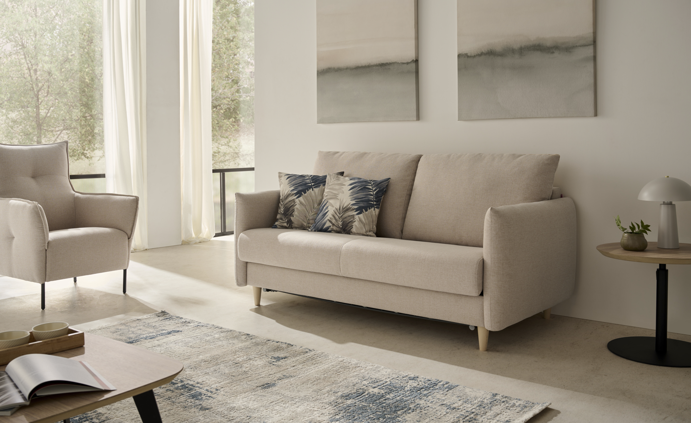 Sofá cama modelo MINIMAL con sistema Italiano servicio rápido
