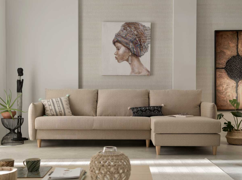 Sofá cama con Chaisselongue almacenaje modelo MINIMAL