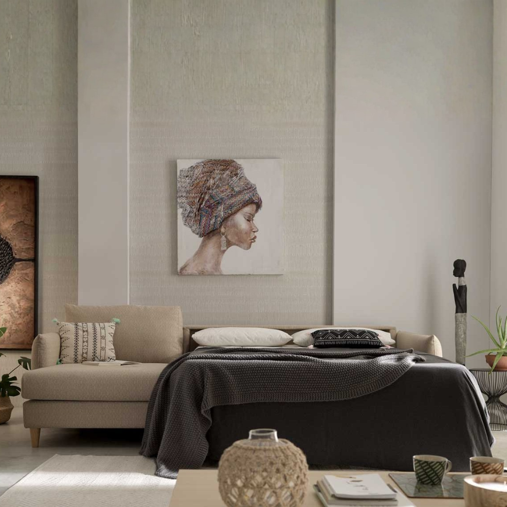 Chaisselongue cama con apertura italiana y almacenaje modelo MINIMAL