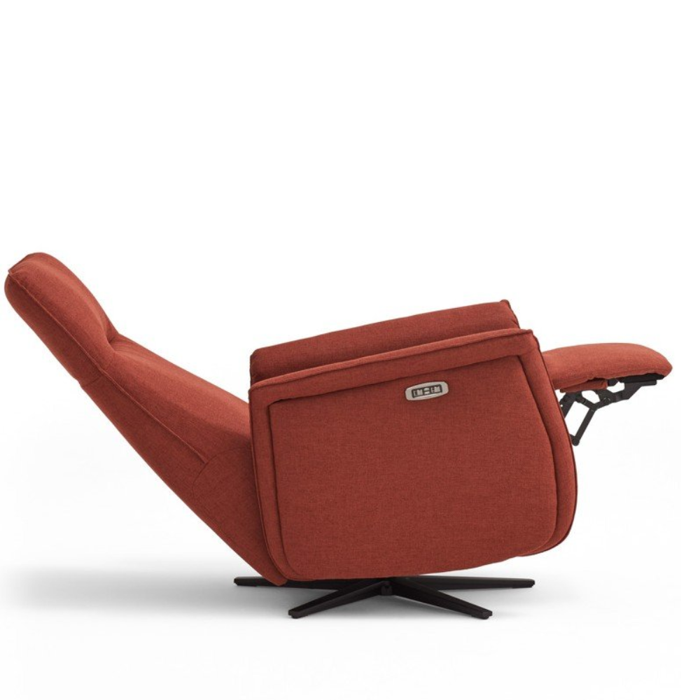 Sillón Relax 2 motores Giratorio modelo NELU totalmente reclinada