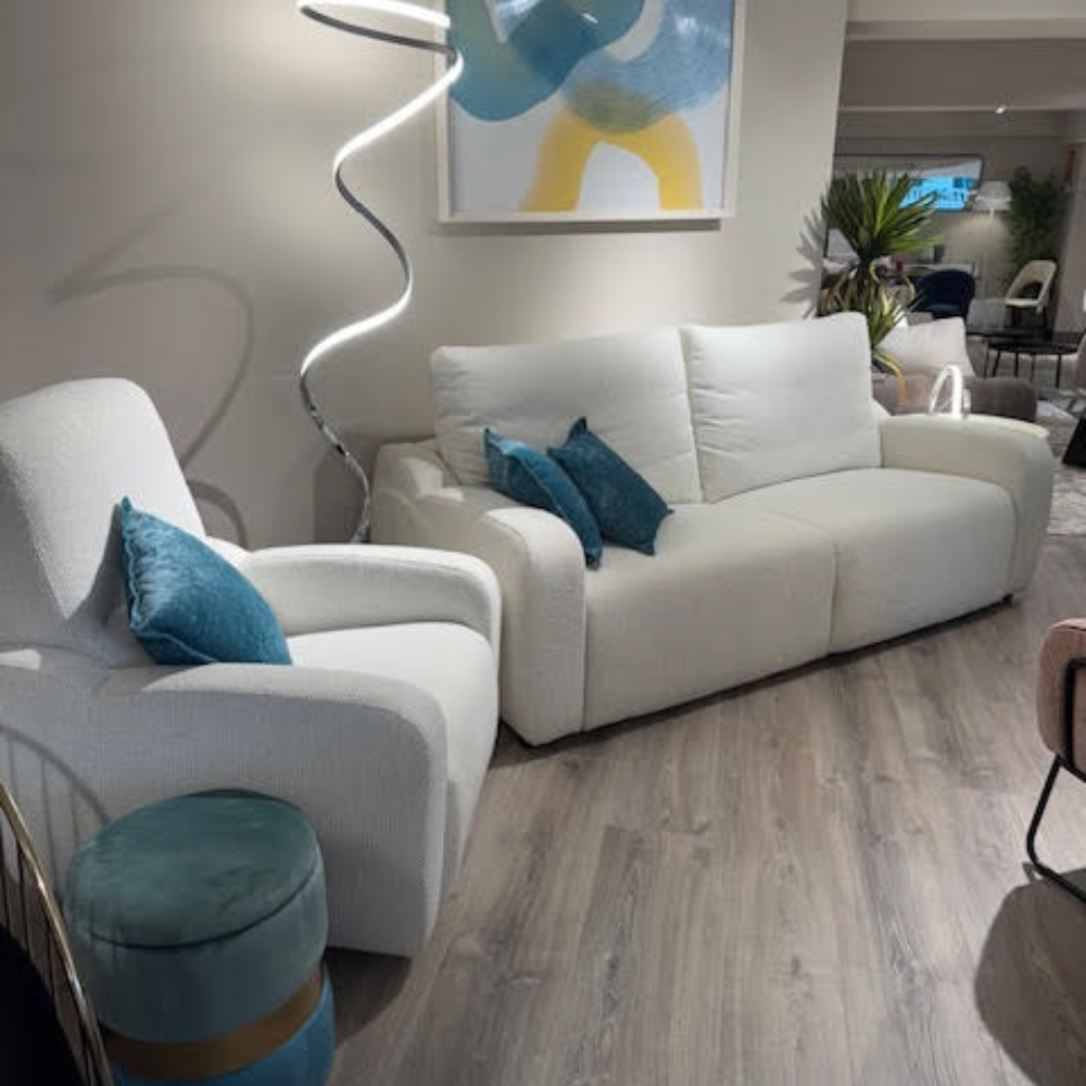 Sofá Blanco con asientos relax modelo Salesas