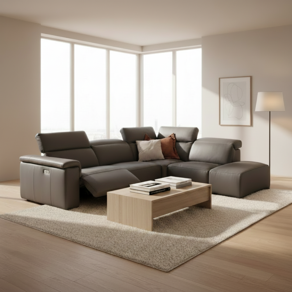 Rinconera de diseño con relax modelo TERRANOVA en Piel