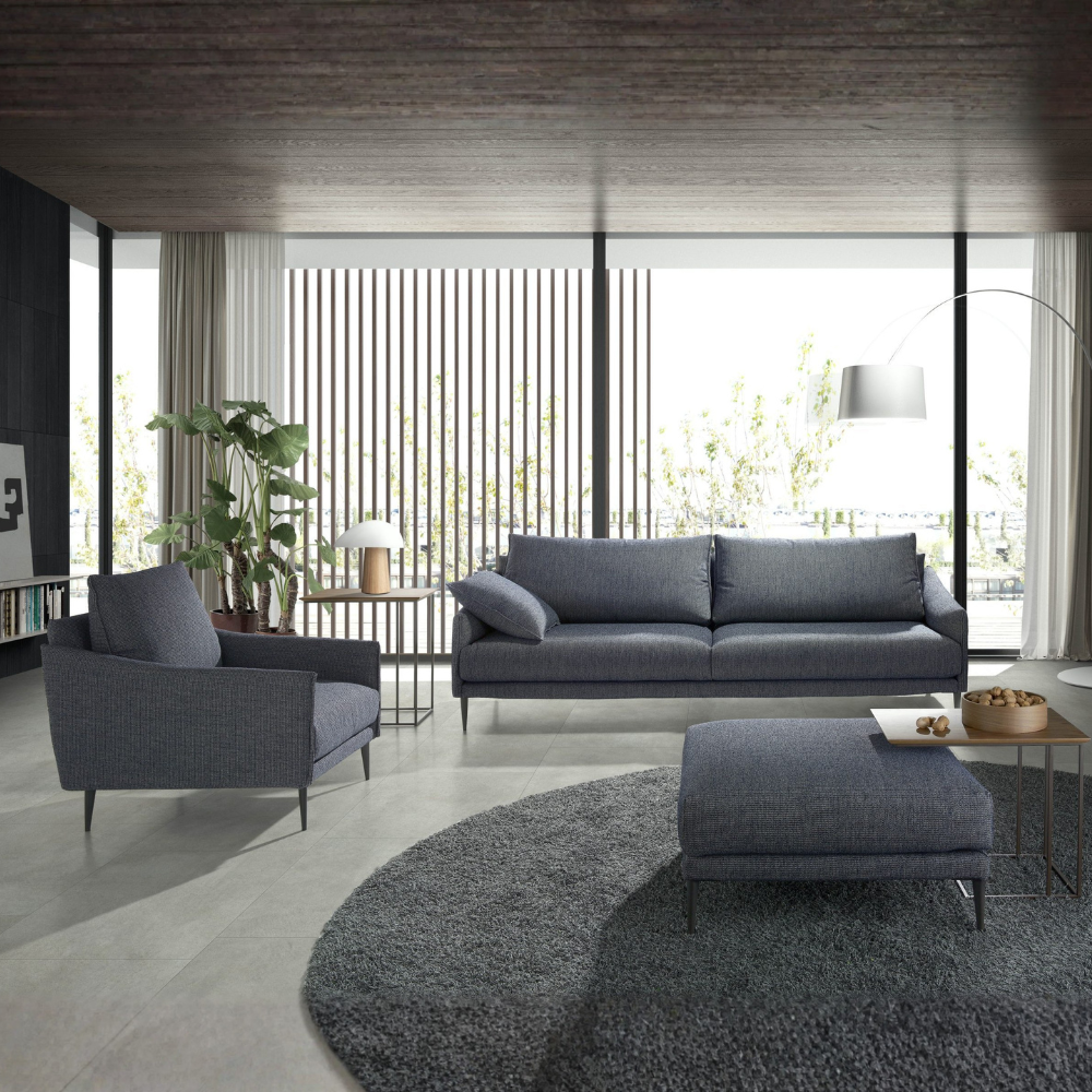 Sofá de fondo reducido totalmente desenfundable modelo MOMA tapizado Aquaclean