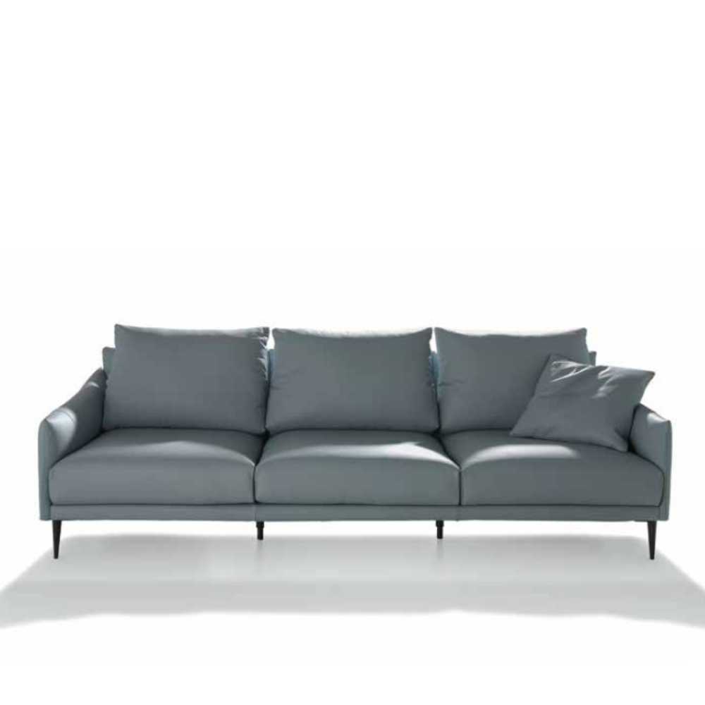 Sofá de diseño totalmente desenfundable y fondo reducido modelo MOMA en piel