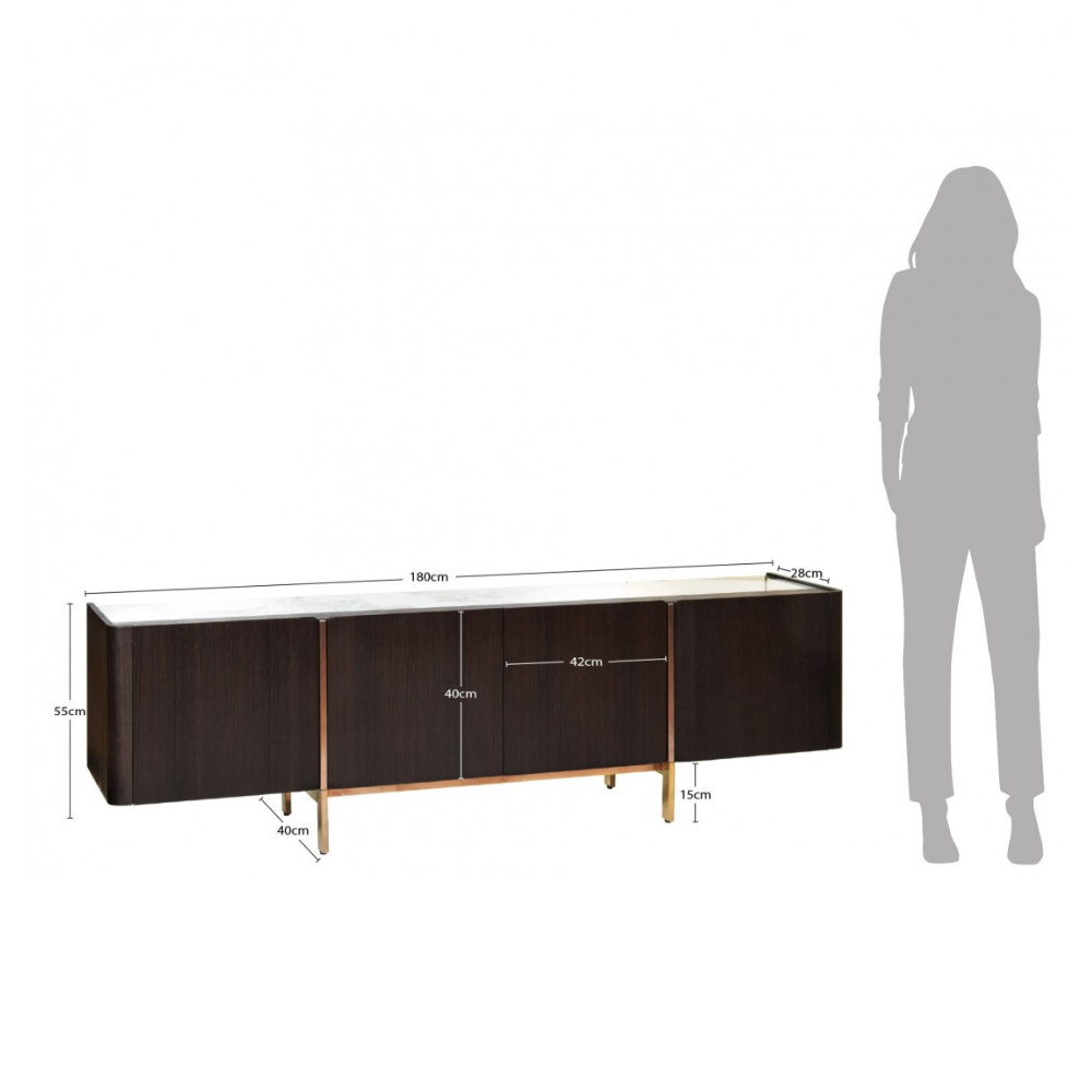 Mueble de TV de MDF Chapa Nogal