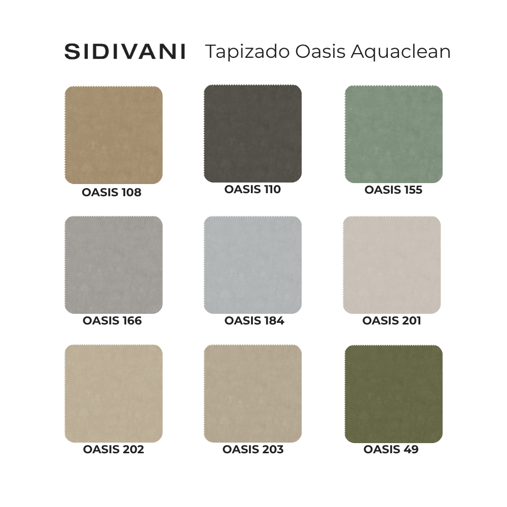 Muestrario 9 colores Oasis de Aquaclean Disponible en nuestras tiendas de diseño Sidivani en Madrid y en nuestra web