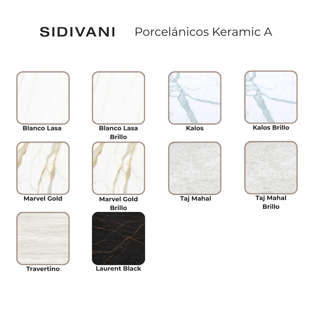 Mesa de Comedor Extensible Modelo NC-SH EXT KER Tapa de Porcelánico