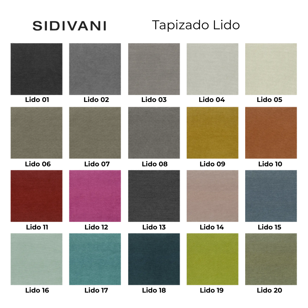 Muestrario Tapizado Lido 20 colores