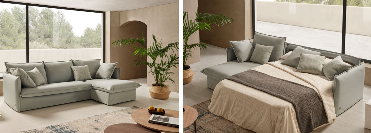Chaiselongue cama modelo NASSAU con sistema de apertura Italiano