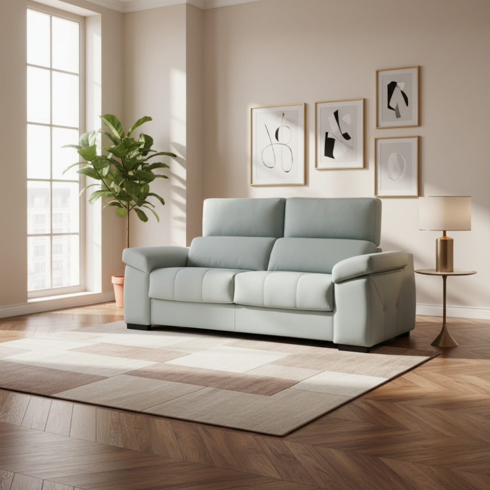 Sofá cama con cabezal reclinable y apertura italiana modelo NETTUNO