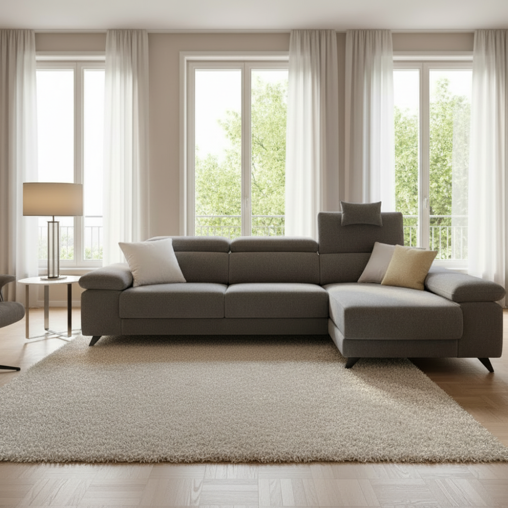 Chaiselongue NICE con 2 extraibles con carro tapizado Aquaclean