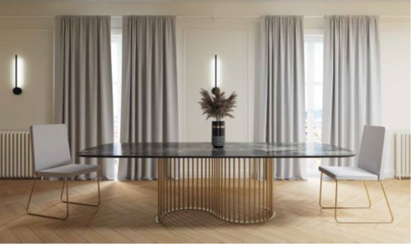 Mesa Comedor Fija Modelo Nilo Tapa Porcelanico