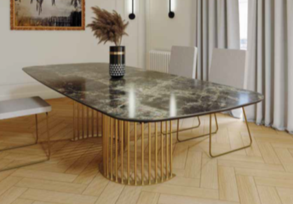 Mesa Comedor Fija Modelo Nilo Tapa Porcelanico