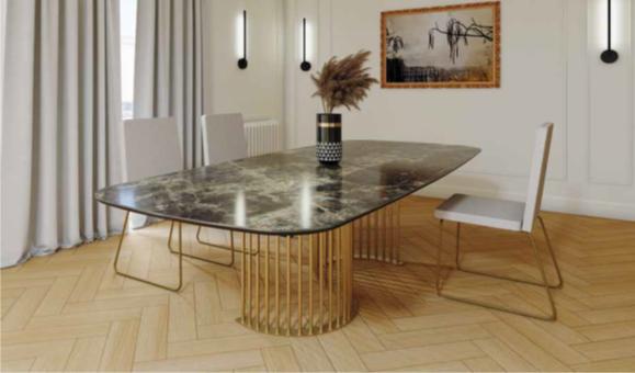 Mesa Comedor Fija Modelo Nilo Tapa Porcelanico
