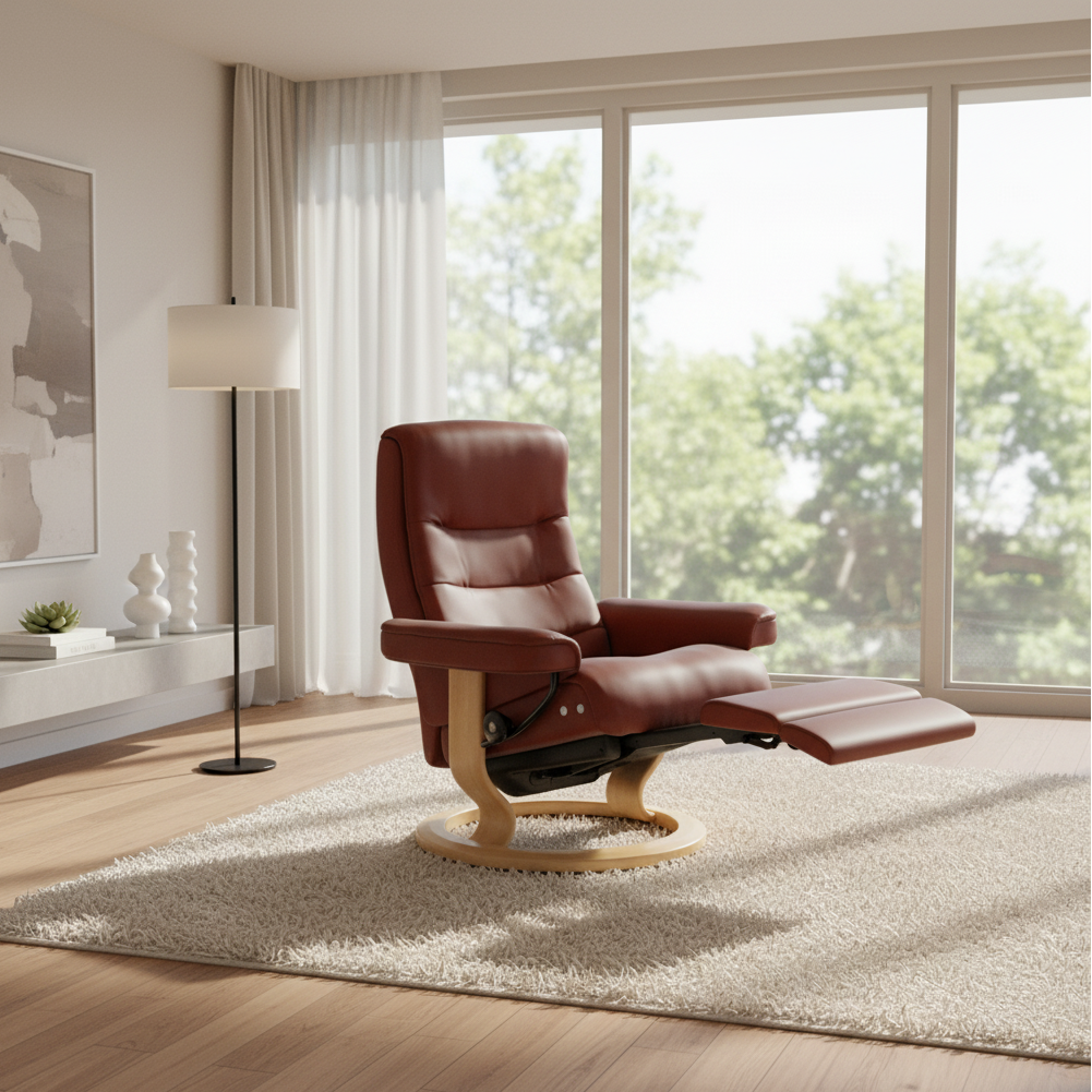 Sillón modelo NORDIC Classic Power™ Plus™ System Power™ de Stressless piel Batik