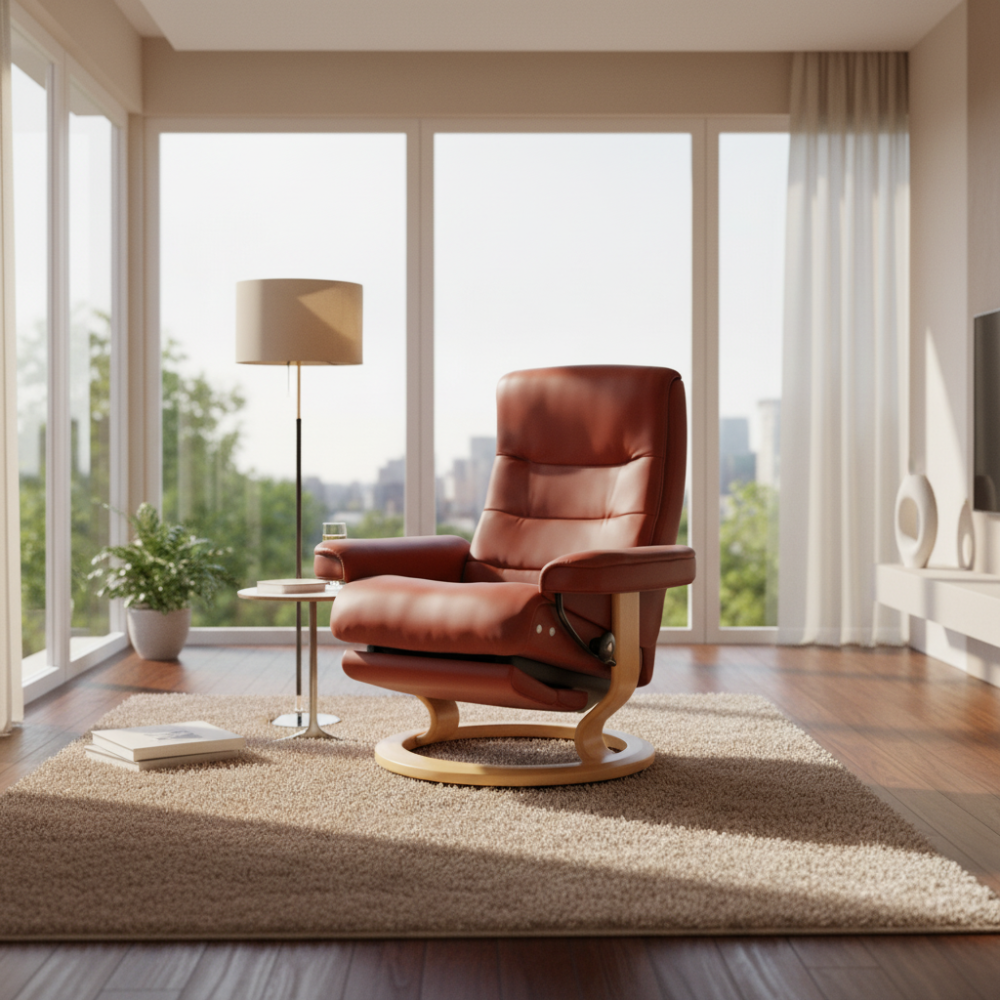 Sillón modelo NORDIC Classic Power™ Plus™ System Power™ de Stressless piel Batik