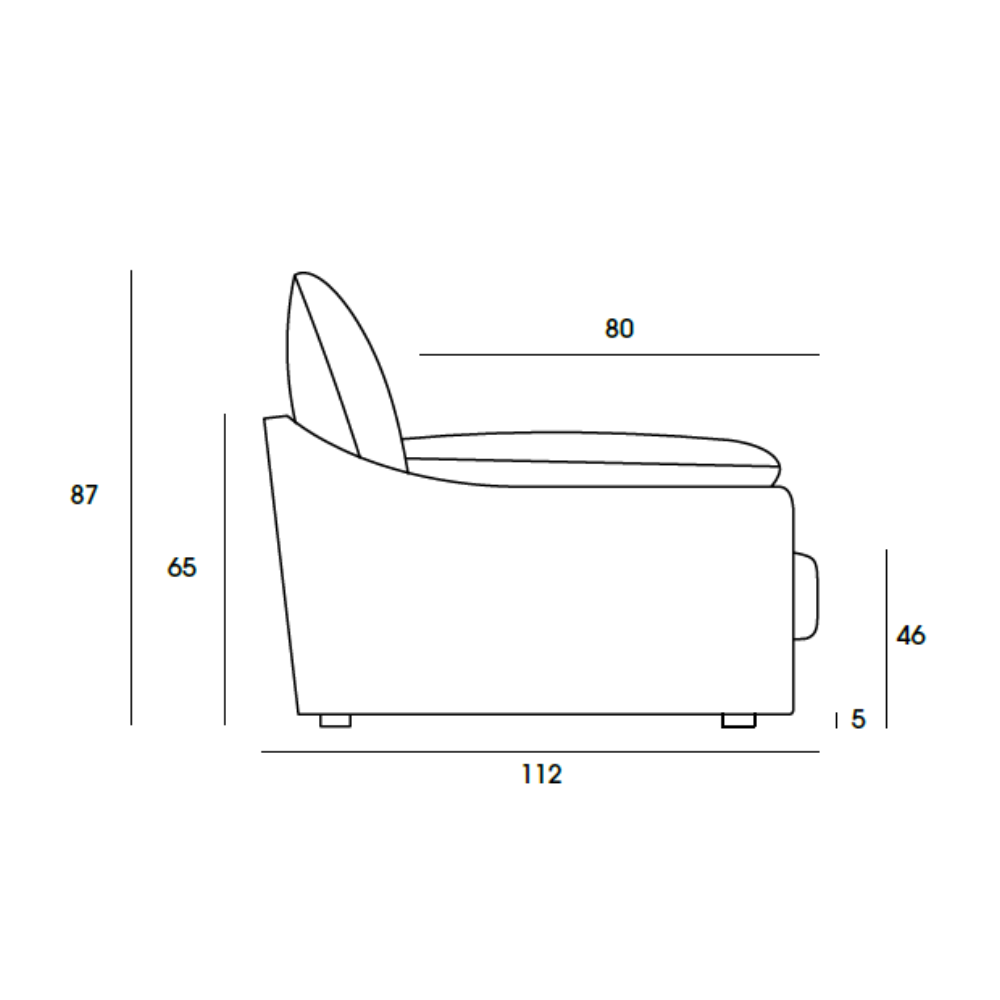 Sillón de diseño y amplia sentada modelo OLAVIDE