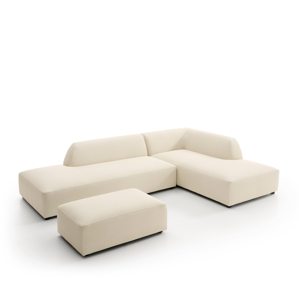 Sofá modular con Chaiselongue Tapizado apto para exterior modelo ALMA