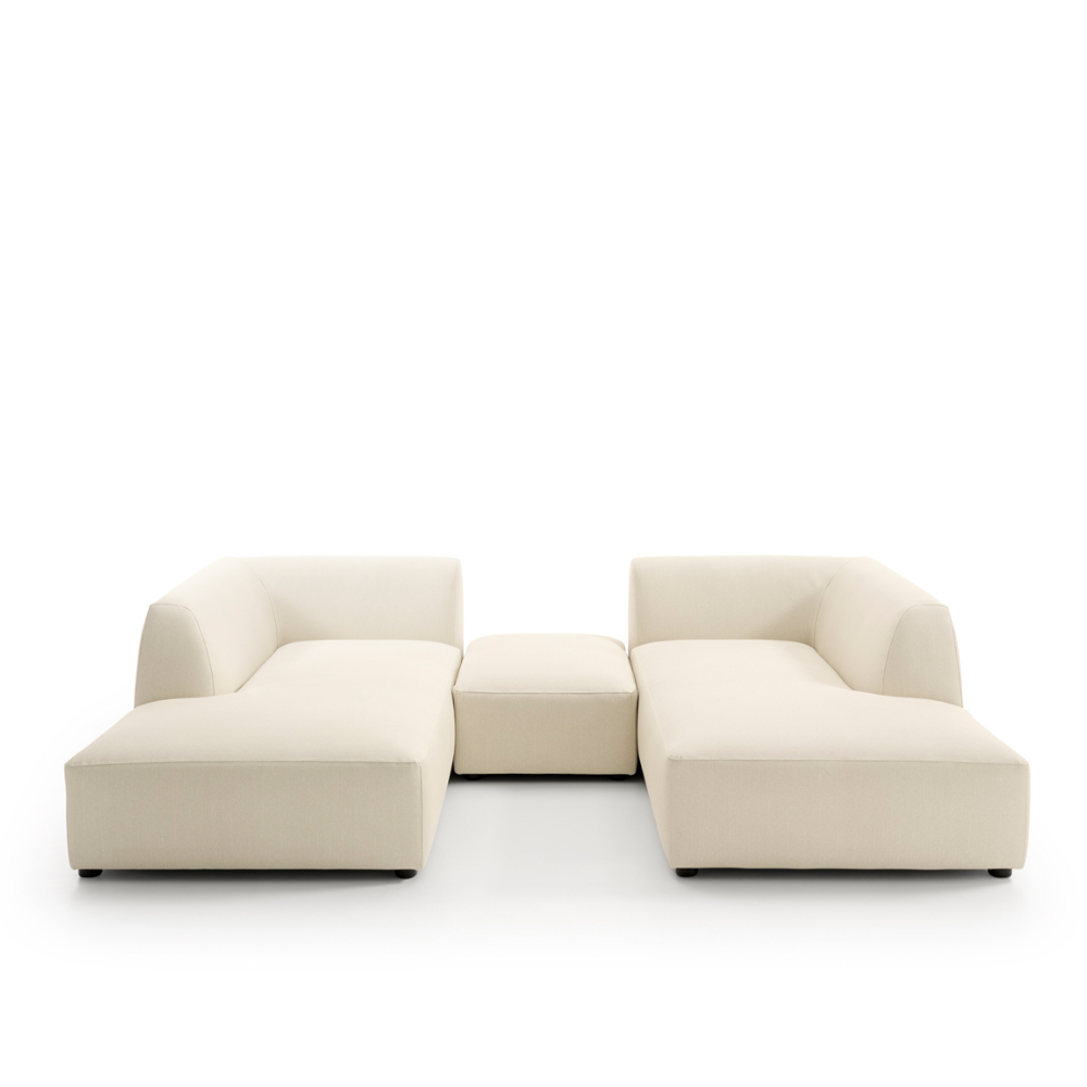 Sofá modular con Chaiselongue Tapizado apto para exterior modelo ALMA