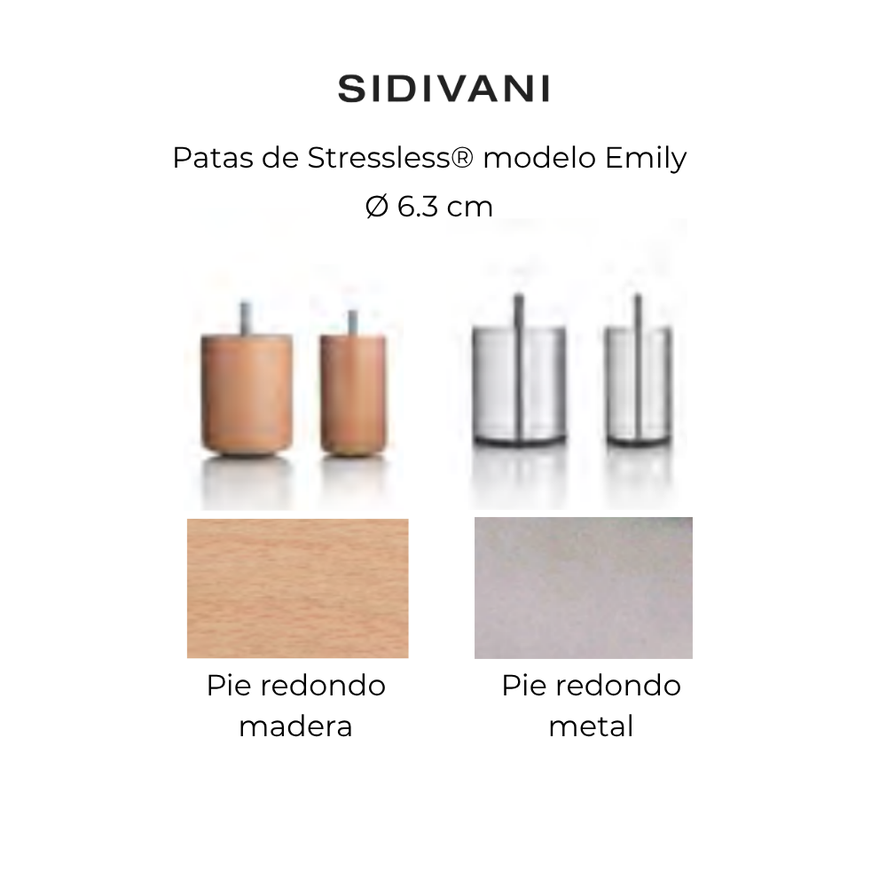 Sofá 2 plazas modelo EMILY Stressless® Power™ Brazo Ancho piel Paloma