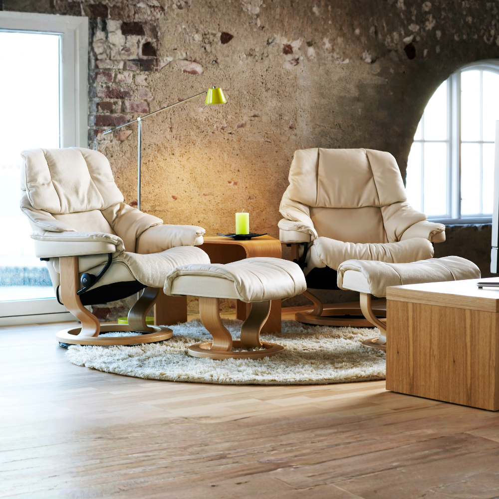 Sillon modelo RENO Classic Plus™ System de STRESSLESS en piel Paloma