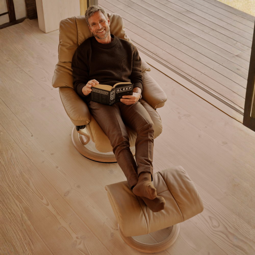 Sillon modelo RENO Classic Plus™ System de STRESSLESS en piel Paloma