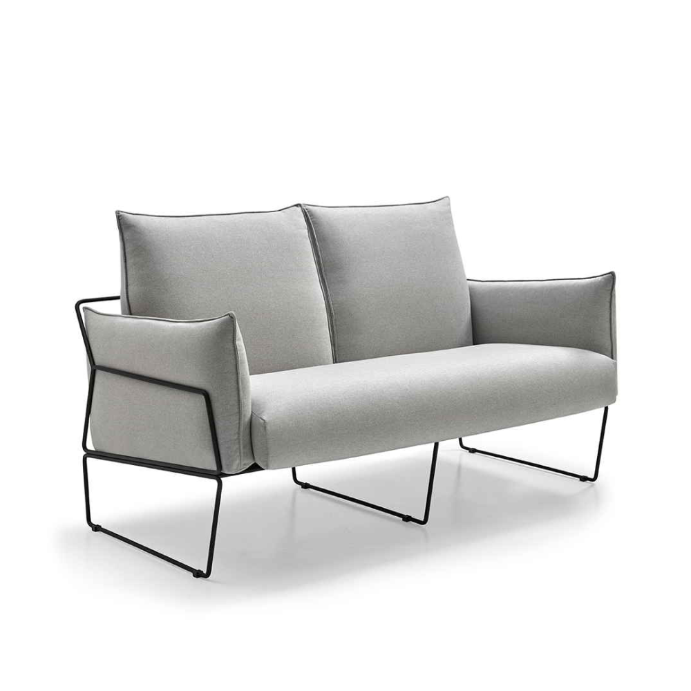 Sofá 2 Plazas modelo RIDDIM con Estructura Cromada en Hierro