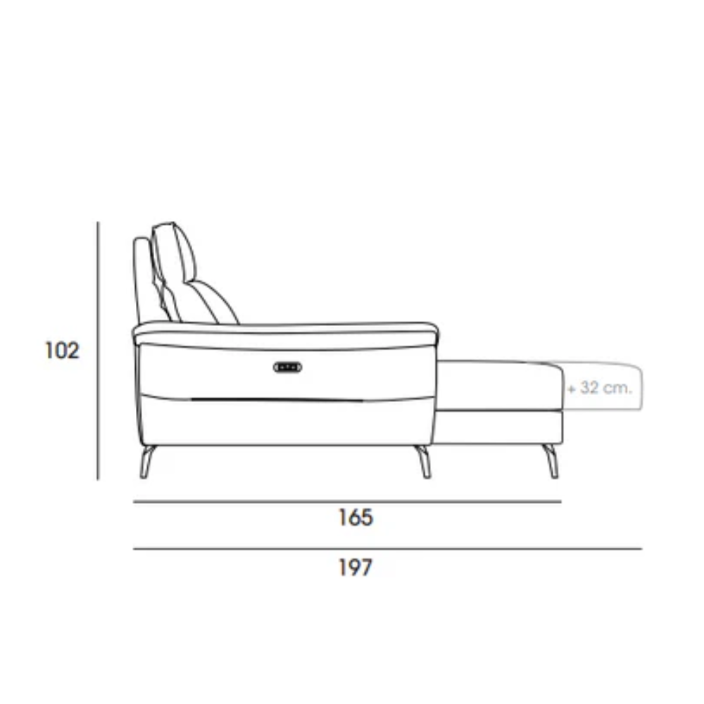 Rinconera con Chaiselongue Fondo Reducido modelo NABUCCO