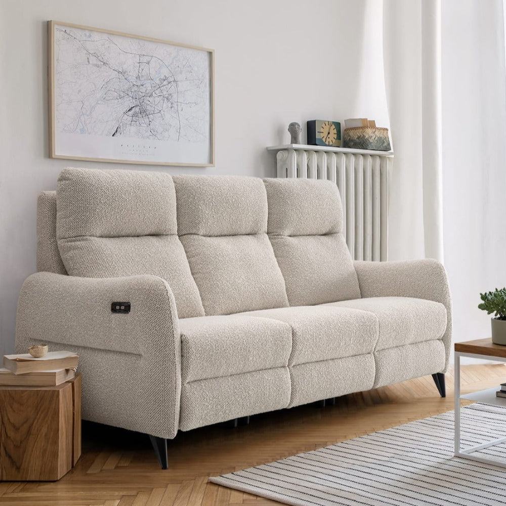 Sofá 3 asientos de fondo reducido modelo RIVER con asientos relax