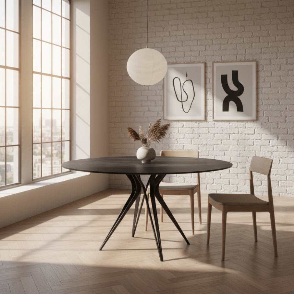 Mesa comedor de diseño circular modelo RTJZZ
