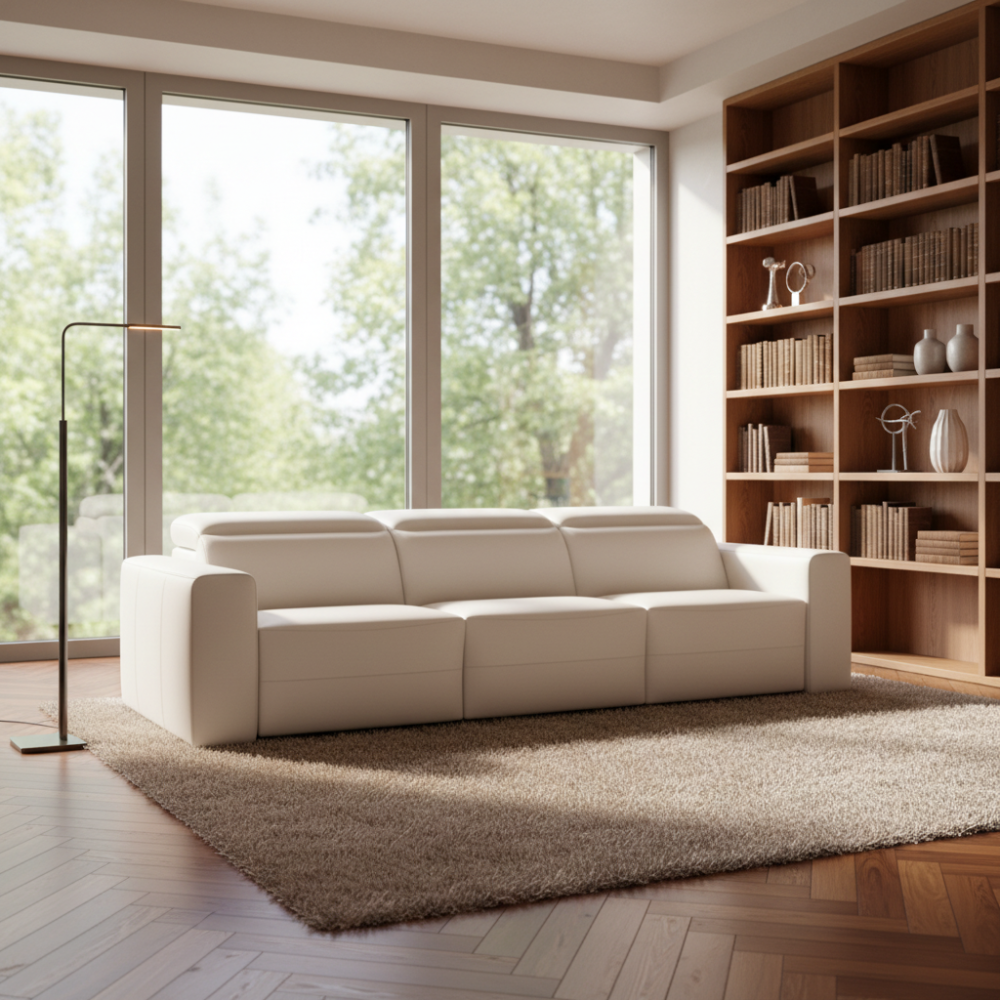 Sofá 3 asientos relax modelo RUGGIANI en piel