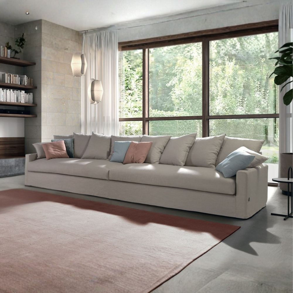 Sofá totalmente desenfundable modelo SALINES en tejido lino 100%