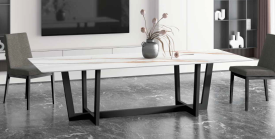 Mesa comedor de diseño Modelo Deva Tapa Porcelánico