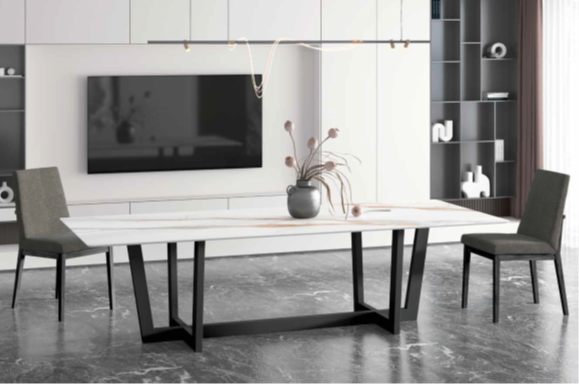 Mesa comedor de diseño Modelo Deva Tapa Porcelánico
