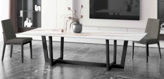 Mesa comedor de diseño Modelo Deva Tapa Porcelánico