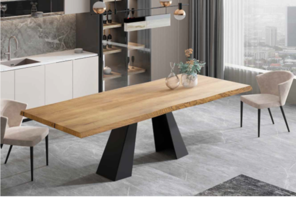Mesa comedor de diseño Modelo Eire tapa cantos en forma irregular