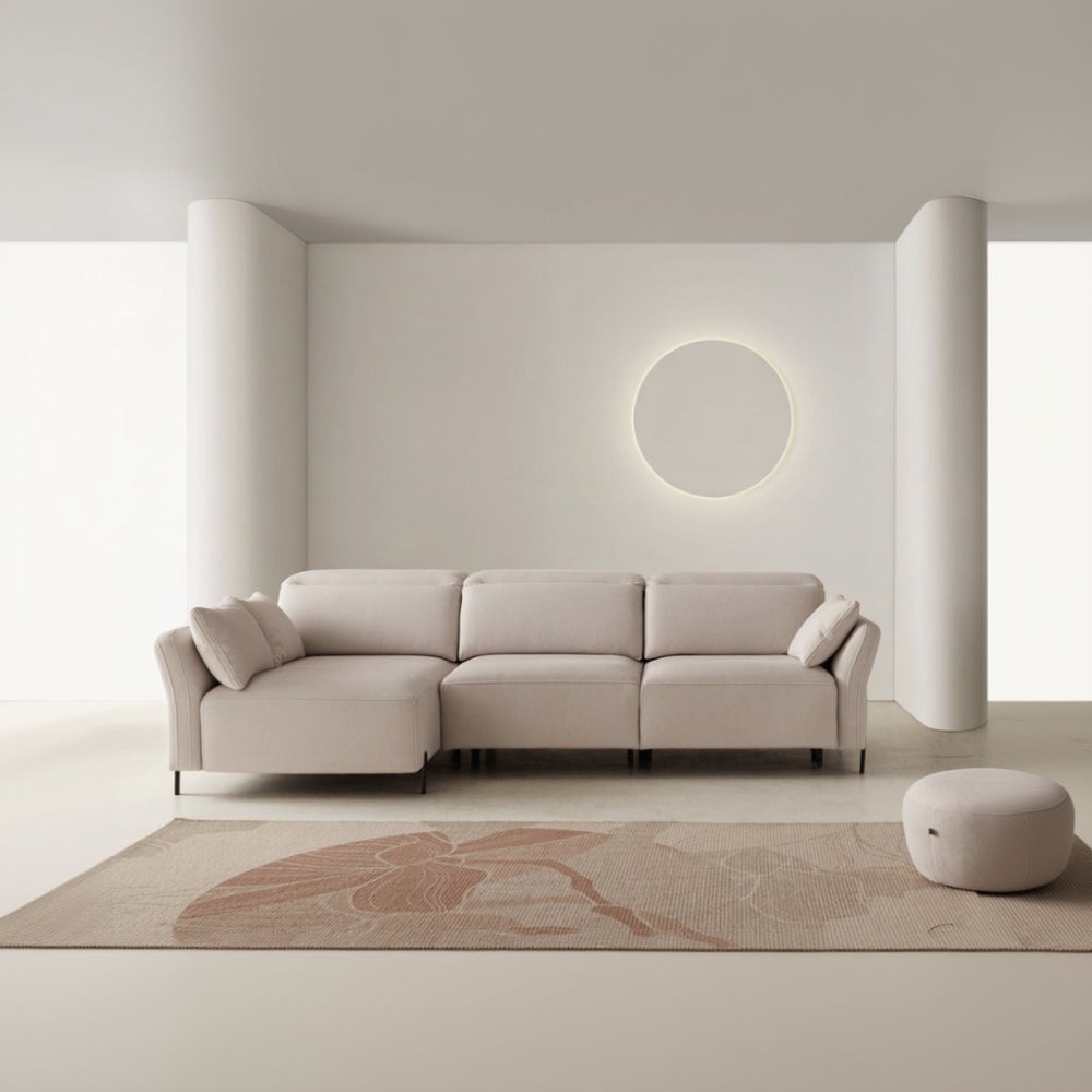 Chaiselongue de diseño con asientos deslizantes pata alta a suelo modelo ELOISA
