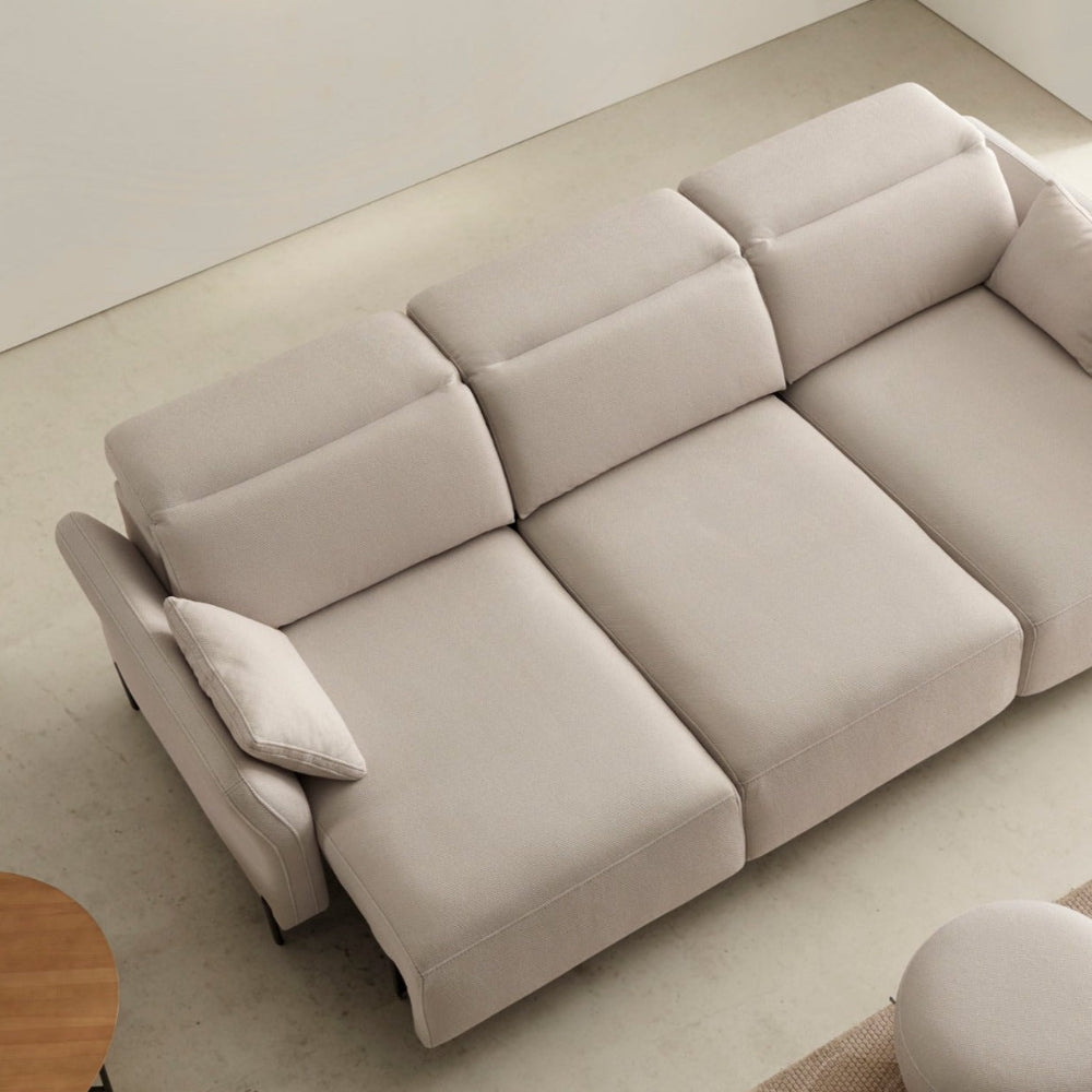 Chaiselongue de diseño con asientos deslizantes pata alta a suelo modelo ELOISA
