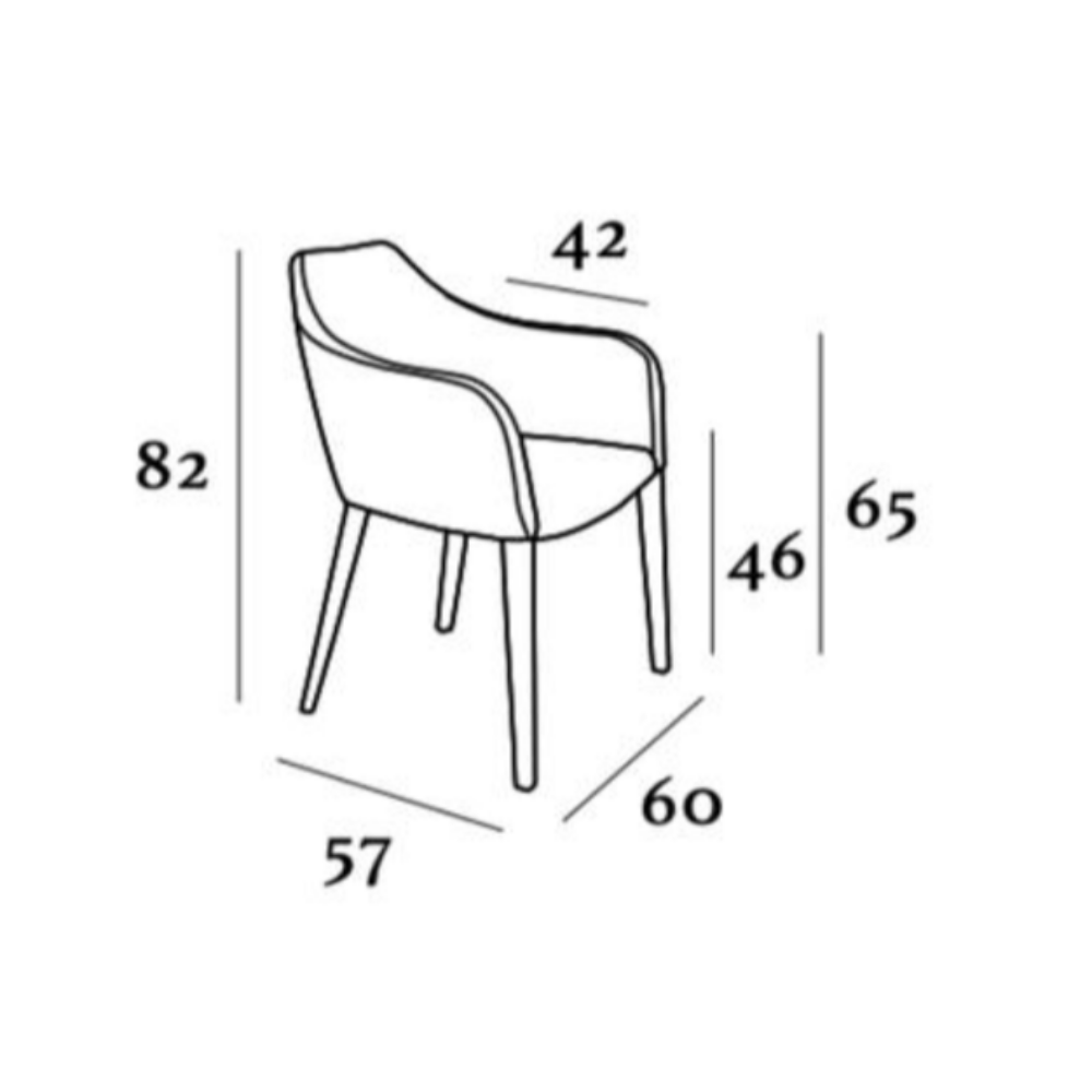 Silla con Brazo para Mesa de Comedor Pata Madera