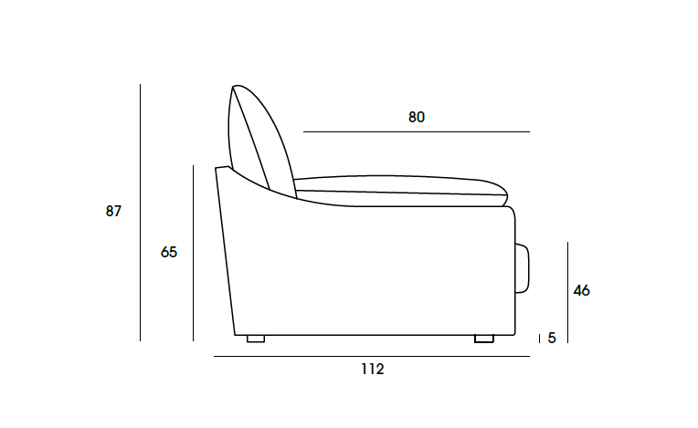 Sillón de diseño y amplia sentada modelo OLAVIDE