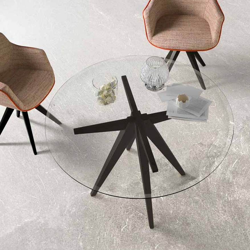 Mesa de Comedor Redonda Tapa Cristal