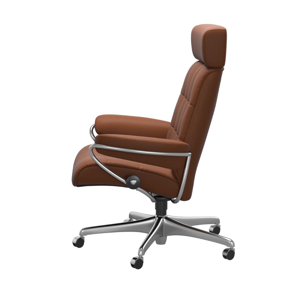 Sillón giratorio Stressless® modelo LONDON Home Office con reposacabezas ajustable