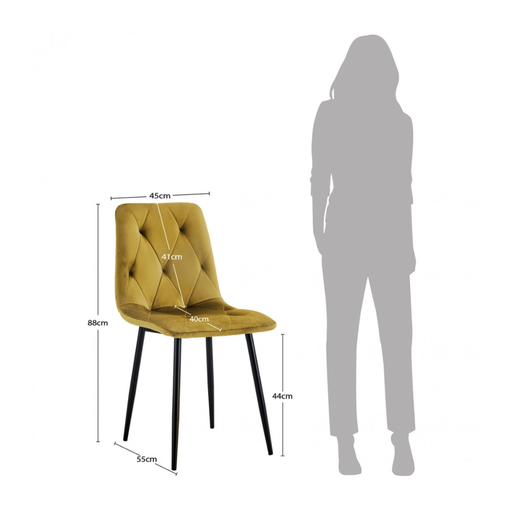 Set de Sillas de Terciopelo Patas Lacadas