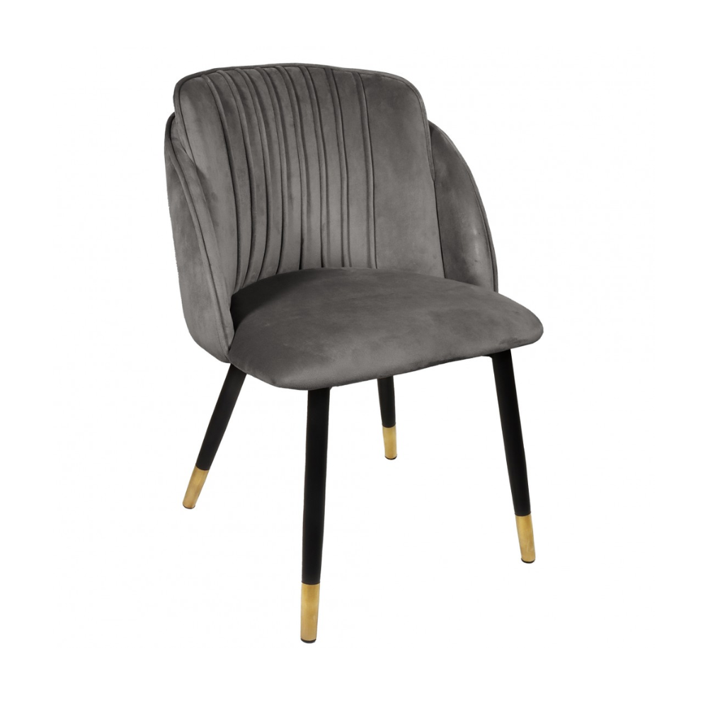 Set de Sillas de Terciopelo Patas Lacadas Negras