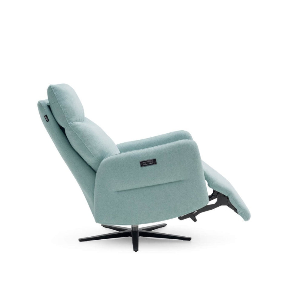 Sillón giratorio con relax eléctrico modelo ZEPPELIN tela Aquaclean